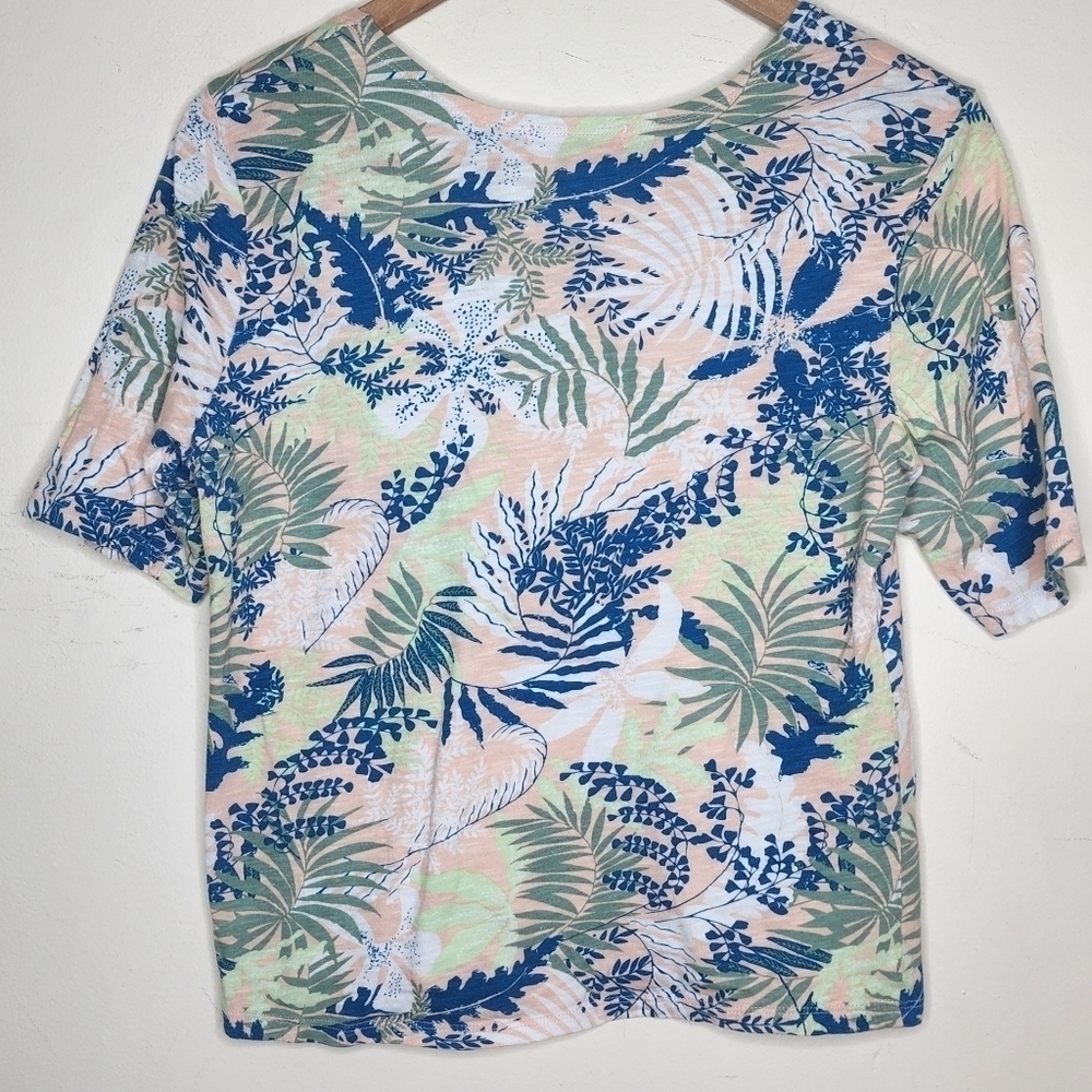 Fresh Produce Botanical Palm Leaves Tropical Short Sleeve Shirt, sz M - Picture 2 of 4